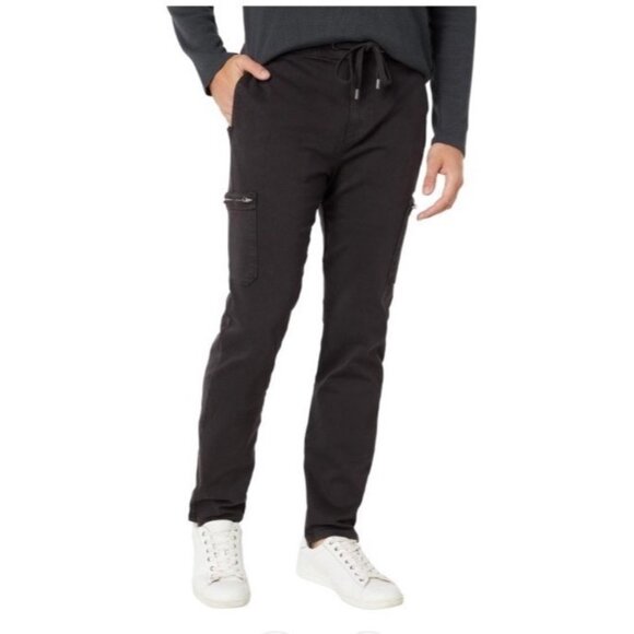 Paige Fenton Cargo Pants Size 31 Mens Black Draw String NWOT - Picture 1 of 16